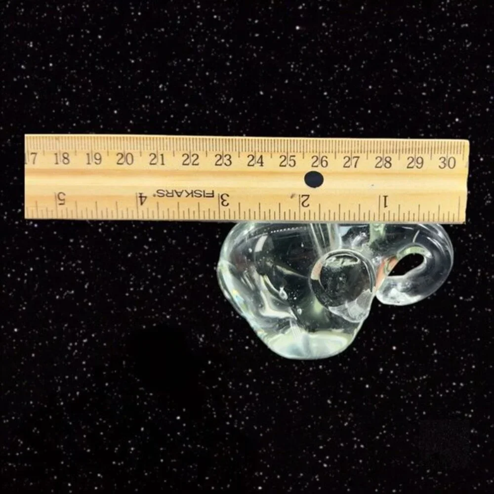 1980s Clear Art Glass Baby Elephant Figurine Vintage Glass House Decor 3”Wide 2”